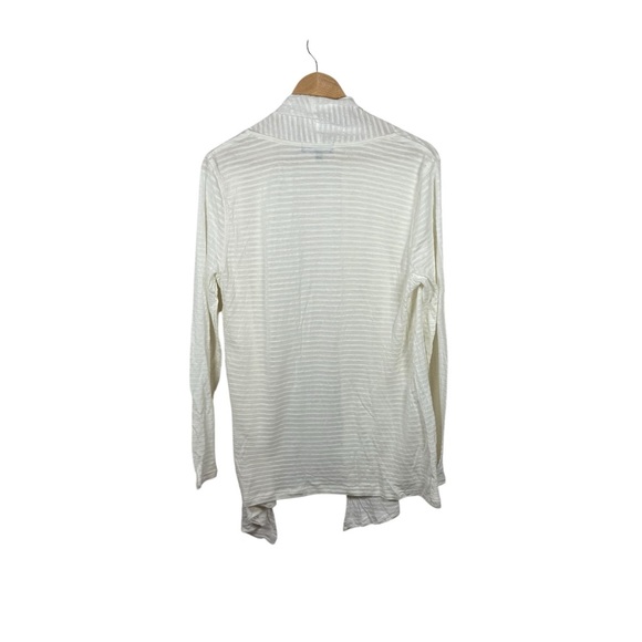 Grayson Women’s Open Semi-Sheer Striped Cardigan in Ivory Size L - Picture 7 of 7